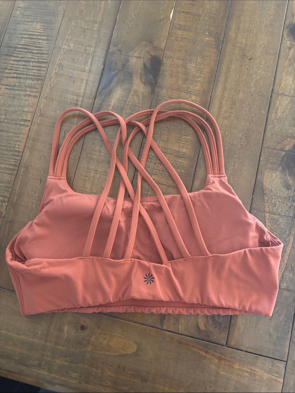 Athleta Strappy Sports Bra - Rust Pink Size M - Picture 2 of 6